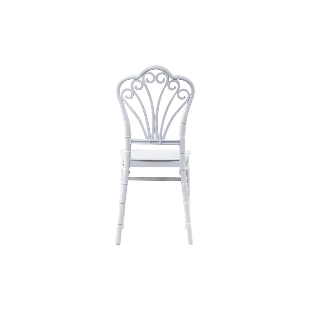 Scaun Elegant AT PERFORMANCE® Chiavari, din Policarbonat, Rezistent la Umiditate, Fără Brațe, Alb, 38 x 37 x 88.5 cm