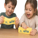 Jucarie interactiva copii, Stick de unt moale, efect de revenire lenta, Super Soft, Cu Aroma de Unt, 13 cm aprox, Galben