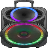 Boxă Portabilă Karaoke 12" KOLAV F1230, 400W PMPO, Acumulator Reîncărcabil, 2 Microfoane Wireless, Bluetooth, RGB LED, TWS, USB/TF, FM Radio, Telecomandă, Bass puternic