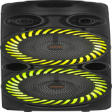 Boxă Karaoke Portabilă KOLAV-F2805 2800W PMPO, 2x8", Bluetooth, Microfon Wireless Inclus, RGB LED, USB-C, TF Card, AUX, TW