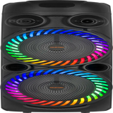 Boxă Karaoke Portabilă KOLAV-F2805 2800W PMPO, 2x8", Bluetooth, Microfon Wireless Inclus, RGB LED, USB-C, TF Card, AUX, TW