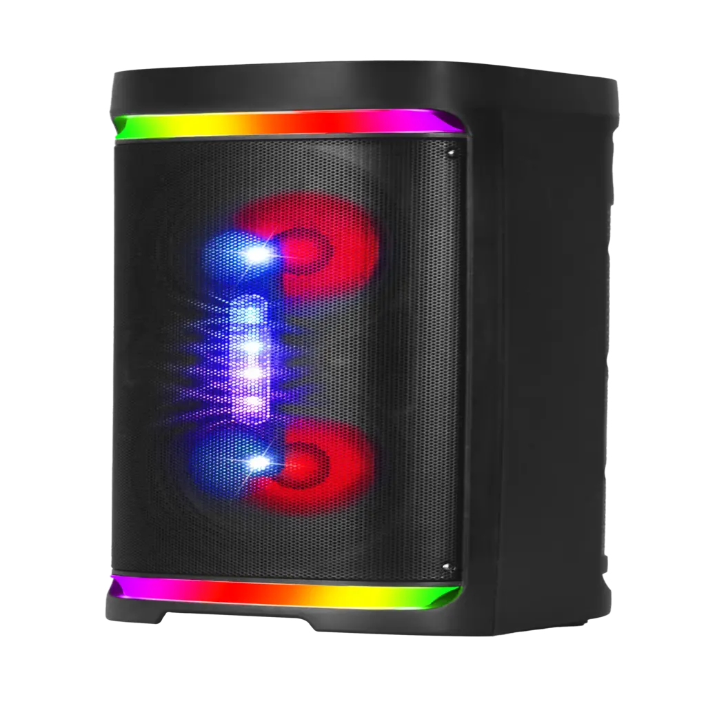 Boxă Karaoke Portabilă KOLAV-M2854 400W PMPO, 2x8", Bluetooth, Microfon Wireless Inclus, RGB LED, TWS, USB-C, TF Card, Telecomandă și Xtra Bass