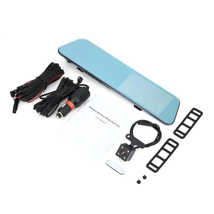 Pachet Auto AT PERFORMANCE®, Siguranță & Confort: Oglindă DVR Dual Full HD + Parasolar Pliabil UV – Protecție Completă Pentru Mașina Ta