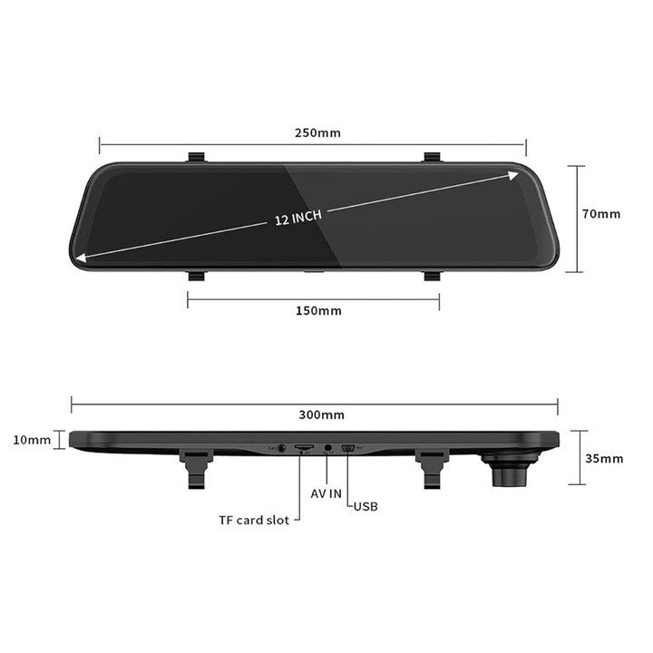 Pachet Auto AT PERFORMANCE®, Siguranță & Confort: Oglindă DVR Dual Full HD + Parasolar Pliabil UV – Protecție Completă Pentru Mașina Ta