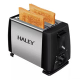 Prajitor de Paine HALEY, 2 Felii, 750W, Automat din Oțel Inoxidabil, Argintiu/Negru