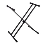 Stativ pentru Orga, Inaltime si Latime Ajustabile, Capacitate Maxima 25 Kg, Insertii de Cauciuc, Constructie In X, Picioare Anti-alunecare, Design Clasic, Negru