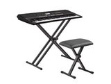Scaun pentru Orga cu Inaltime Reglabila, Confort Sporit, Design Stabil, 52 / 55 / 57 cm, Pliabil, Usor de Depozitat, Protectie Podea, Negru