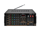 Amplificator Audio AV-747 BT, 5 intrari microfon, USB, Card SD, AUX, Radio, Negru