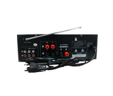 Amplificator de Boxe Karaoke, 2 x 40 W, Intrare USB si SD, Radio FM, Telecomanda, 4-16 ohm, 20 Hz-20 KHz, Modern, Negru