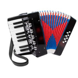 Mini Acordeon AT PERFORMANCE®, cu 17 clape si 8 butoane de bass, de jucarie, Albastru .