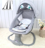 Leagan copii At Performance, Balansoar copii 3 in 1, Electric, cu Plasa Tantari, Perna Detasabila, Jucarii, USB, Bluetooth, Telecomanda, 0-3 ani