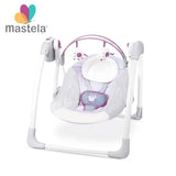 Leagan Electric pentru bebelusi, MASTELA, Cu 7 melodii, 3 sunete naturale, 2 pozitii de reglare scaun, Gri