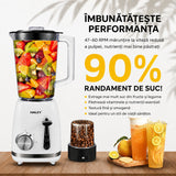 Blender Cu Funcție Pulse, 2 Viteze, Capacitate 1.5L, 500W, Lame Din Oțel Inoxidabil, Funcție De Zdrobire A Gheții Și Protecție La Supraîncălzire