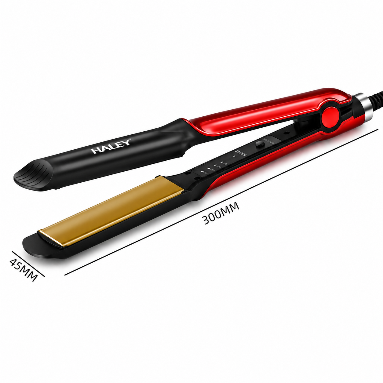 Placă de Îndreptat Părul HALEY® HY-3003, 45W, 4 Trepte de Temperatură 160-220°C, Încălzire Rapidă, Indicator LED