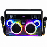 Boxă Portabilă Karaoke KOLAV D2661 X-BASS, 400W, Bluetooth 5.2, 2x6", 2 Microfoane Wireless, RGB LED, USB/TF/AUX, Telecomandă, Acumulator 4000mAh, Bass puternic