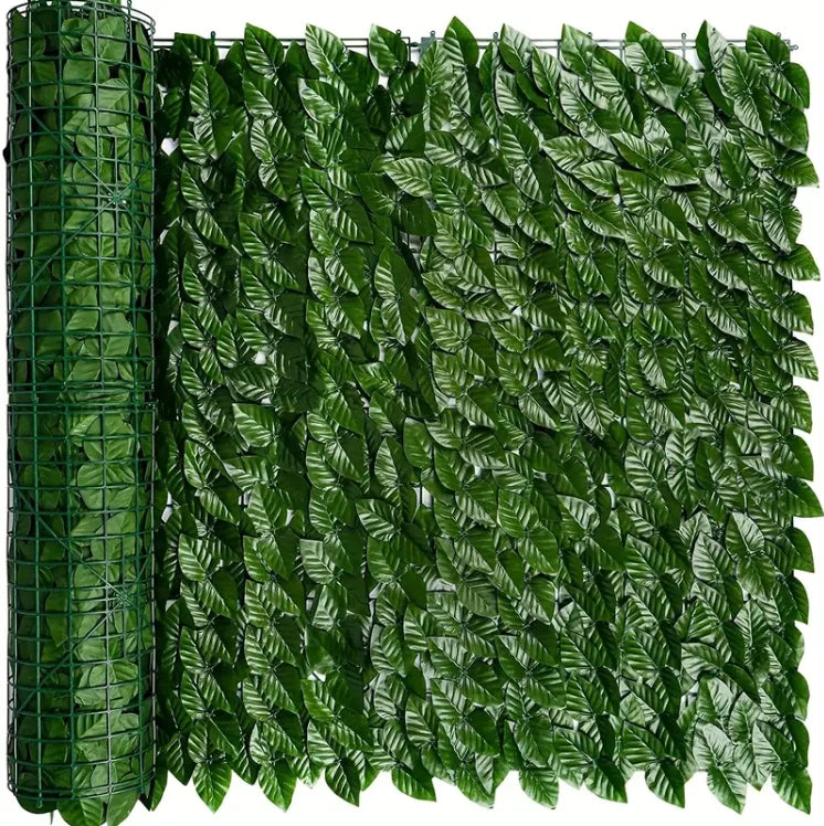 Gard viu decorativ frunze artificiale AT PERFORMANCE®, 3m x 1m lungime, verde