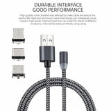 Cablu Magnetic 3 în 1 360° Metalic – Lightning / Micro USB / USB-C