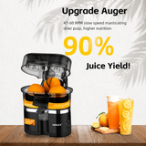 Storcător Electric pentru Citrice Haley HY-2969, 650W, 15.000 RPM, Recipient 400 ml, Tăietor Integrat, Sistem Automat de Alimentare, Negru