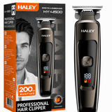 Mașină Profesională de Tuns și Contur HALEY HY-4500, Acumulator 1200mAh, Autonomie 200 Min, Lamă din Oțel, Display Digital, Reîncărcabilă