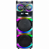 Boxă Karaoke AT PERFORMANCE® Portabilă 21200W PMPO, 2 x 12", Bluetooth, 2 Microfoane Wireless, RGB LED