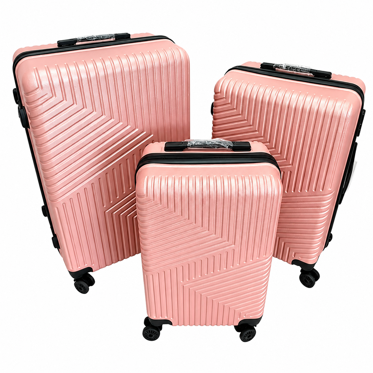 Set 3 Valize de Voiaj ABS, Mare 73 cm + Medie 65 cm + Cabină 55 cm, Roți Duble 360°, Mâner Telescopic, Carcasă Rigidă Rezistentă