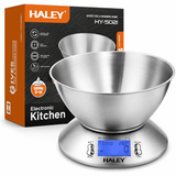 Cântar Electronic De Bucătărie Haley HY-5021, Capacitate 5 Kg, Precizie 1 g, Bol Inox 1,8 L, Display LCD