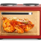 Cuptor Electric HALEY HY-5127, 48L, 2000W, cu Plită Dublă, Ușă din Sticlă