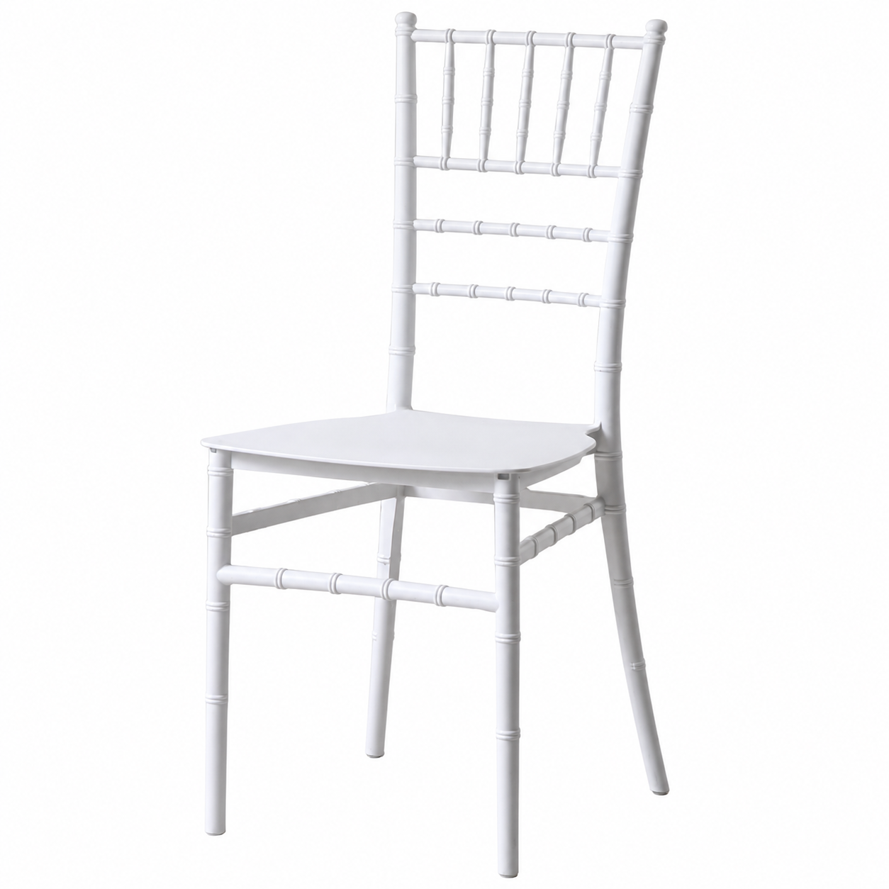 Set 6 Scaune Elegante AT PERFORMANCE®, Policarbonat Rezistent la Umiditate, Spătar Decorativ, Fără Brațe, Alb, 38 x 37 x 88.5 cm
