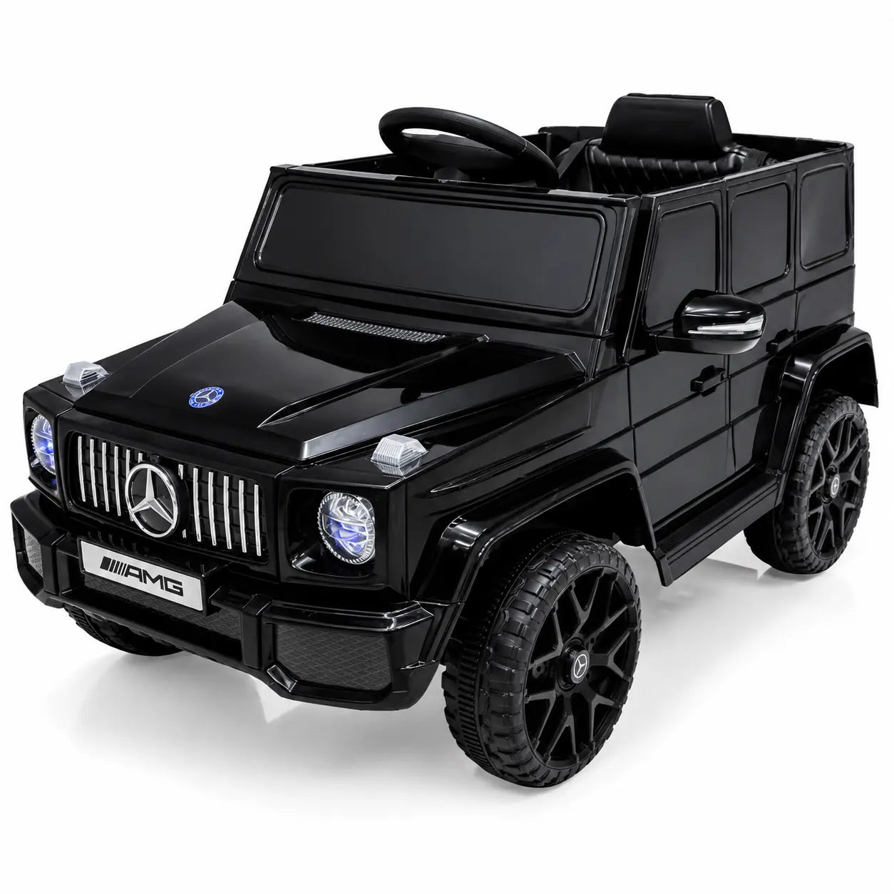 Mașină Electrică pentru Copii Tip SUV 4x4 Premium, Design Inspirat Mercedes G-Class AMG, 12V, Lumini LED, Muzică, Negru