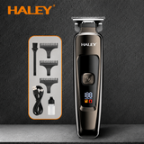 Mașină Profesională de Tuns și Contur HALEY HY-4500, Acumulator 1200mAh, Autonomie 200 Min, Lamă din Oțel, Display Digital, Reîncărcabilă