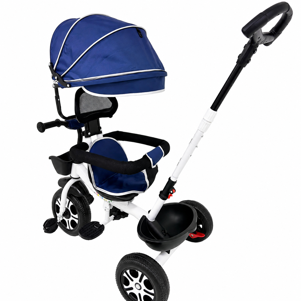 Tricicletă Evolutivă Kiddo KD-X06, Scaun Rotativ 360°, Copertină UV, Roți din Cauciuc, 9 Luni – 6 Ani