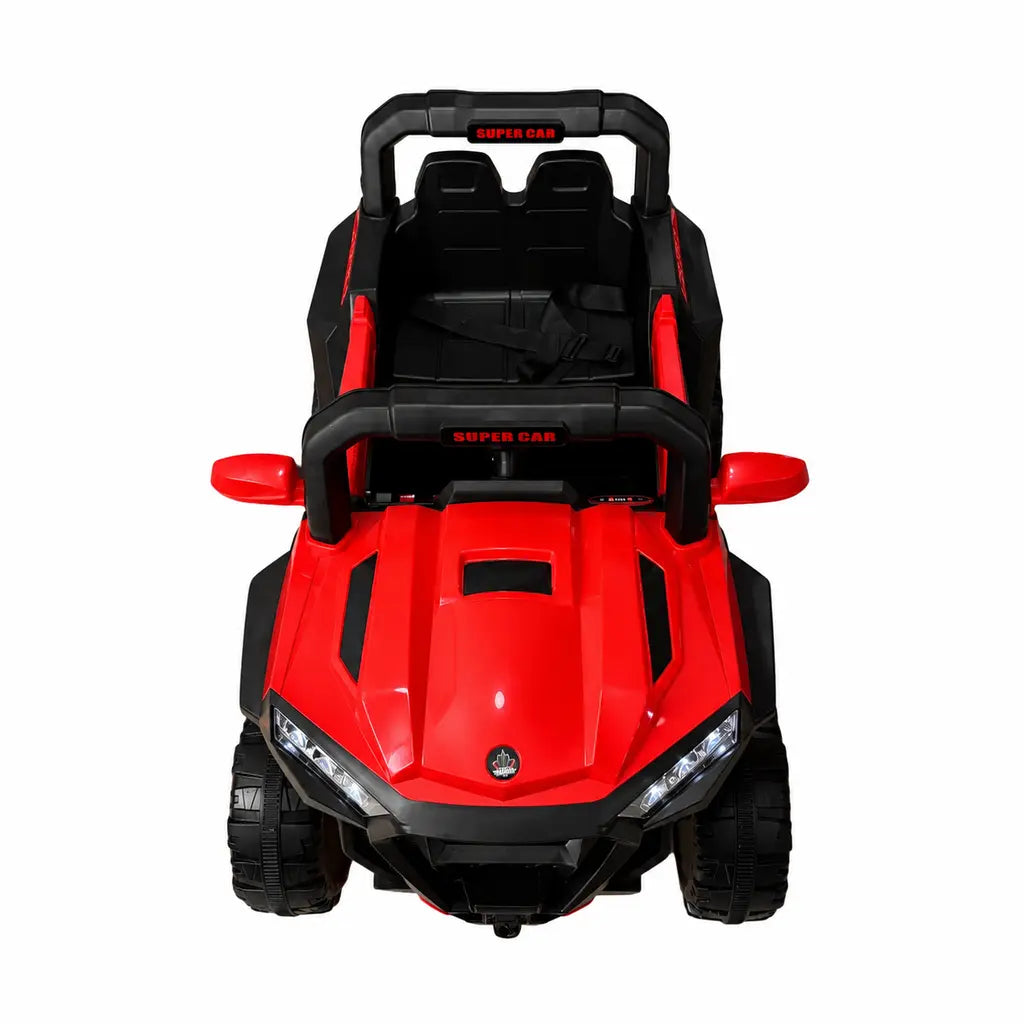Mașină Electrică KIDOO pentru Copii 4x4 cu Telecomandă 2.4G, 12V, 2 Motoare 380, Faruri LED, Centură de Siguranță, Suspensie, MP3, Rosu