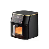 Friteuză cu Aer Cald 10L AT PERFORMANCE® – 2400W, Display Digital Touch, 8 Programe, cu Geam, Neagră + CADOU 50 Hârtii de Copt