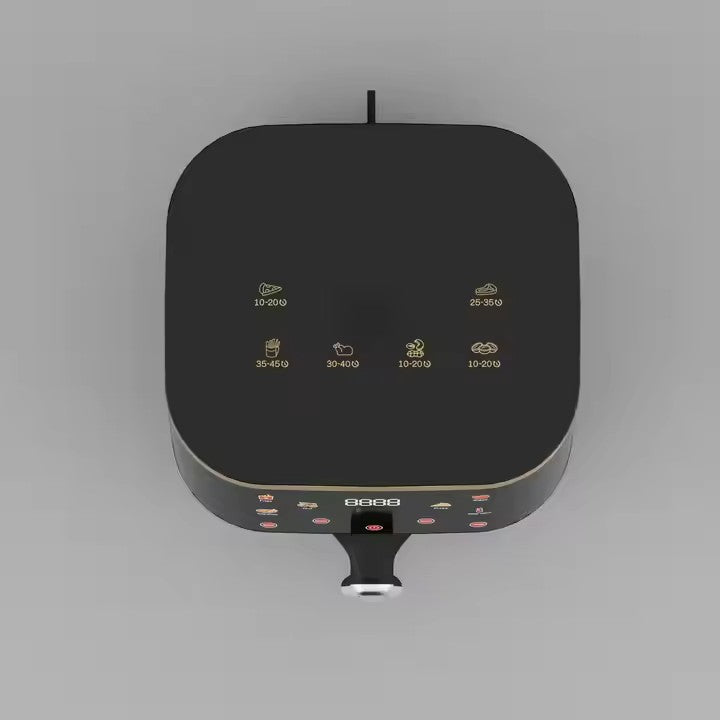 Friteuză cu Aer Cald 10L AT PERFORMANCE® – 2400W, Display Digital Touch, 8 Programe, cu Geam, Neagră + CADOU 50 Hârtii de Copt