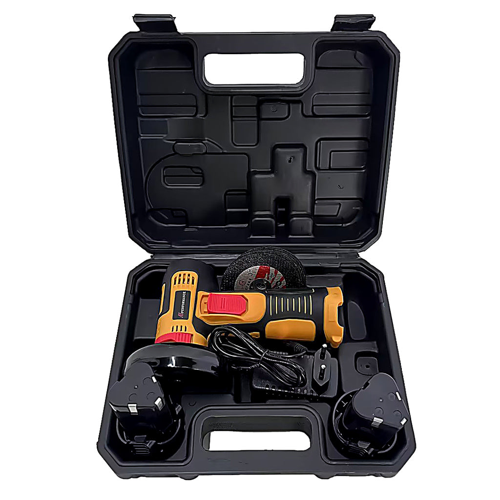 Mini Polizor Flex Unghiular Portabil, AT PERFORMANCE®, 2 acumulatori 12V, 750W, 1500 mAh, 19500 rpm, 6 discuri 76 mm, Autonomie Mare