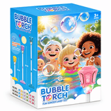 Lampă pentru Copii Bubble Torch cu Generator Automat de Baloane de Săpun, Înălțime Reglabilă 57–119 cm, Efecte Luminoase, Roz, 3+ Ani