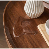 Masuta cafea ovala, AT PERFORMANCE®, awwaline, lemn, maro, 45 x 30 x 60cm.