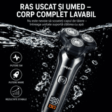 Aparat De Ras Electric Haley HY-4703, 3 Capete Rotative, Acumulator 1200 mAh, Autonomie 180 Minute, Waterproof, Încărcare USB
