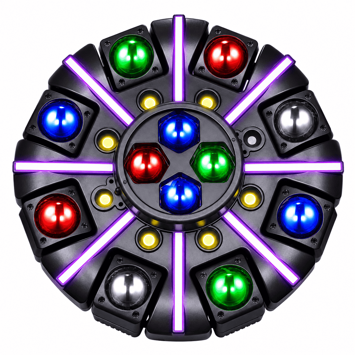 Moving Head Profesional RGBW cu Laser Roșu, Stroboscop, 8×10W + 8×3W LED, DMX512 26 Canale, Sound Active, Auto, Master/Slave și Telecomandă