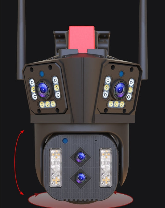 Cameră de Supraveghere AT PERFORMANCE® Exterior WiFi PTZ 360° – Dual Lens, Vedere Nocturnă Color, Detectare Mișcare
