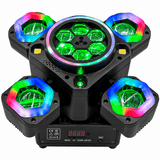 Moving Head Profesional 100W 4-în-1 – Beam RGB, LED Multicolor, Laser Roșu & Verde, Stroboscop, DMX512 21/34 Canale, Rotire 540°/180°, Control Muzical și Telecomandă