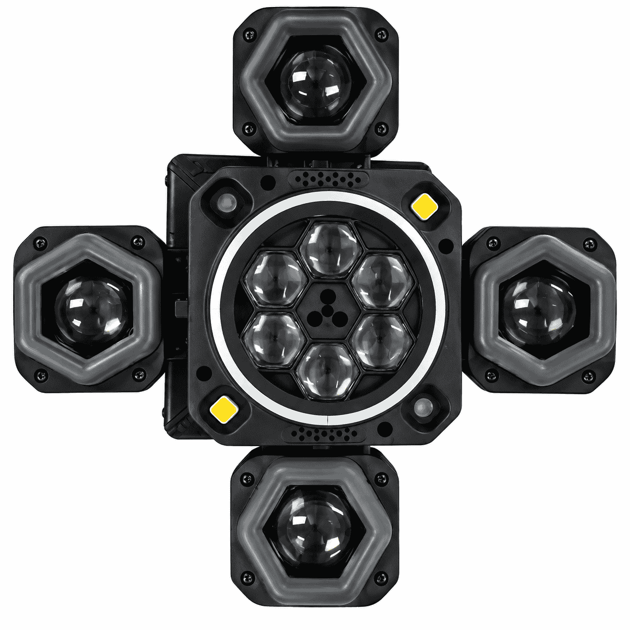 Moving Head Profesional 100W 4-în-1 – Beam RGB, LED Multicolor, Laser Roșu & Verde, Stroboscop, DMX512 21/34 Canale, Rotire 540°/180°, Control Muzical și Telecomandă