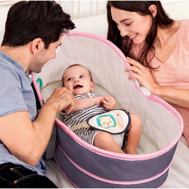Balansoar 5 in 1 cu vibratii pentru copii si bebelusi, AT PERFORMANCE, transformabil in landou si scaun copii, cu melodii, Mov