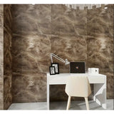 Set 10x Tapet Marmura, AT PERFORMANCE®, suprafata acoperire 1.8 mp, autoadeziv, waterproof, usor de montat, design modern, 30x60 cm, maro