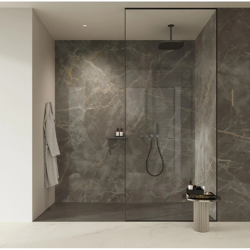 Set 50x Tapet Marmura, AT PERFORMANCE®, suprafata acoperire 9 mp, autoadeziv, waterproof, usor de montat, design modern, 30x60 cm, maro