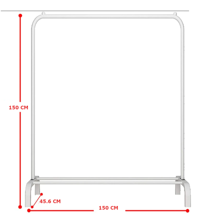 Suport de umerase pentru Haine Si Incaltaminte, AT Performance, 150 x 150 x 45.6 cm, Organizator, Metalic, Alb