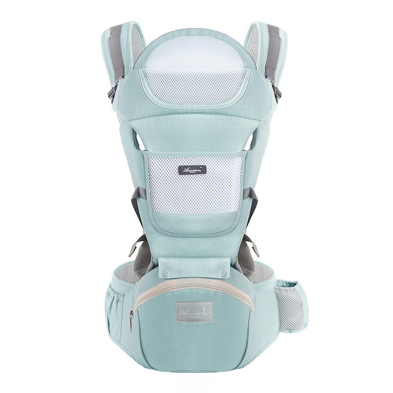 Marsupiu Multifunctional pentru bebelusi cu suport lombar, At Performance, Bumbac, 9 in 1, Varsta 0-36 luni, Verde