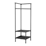 Cuier metalic de colt, At performance, 2 rafturi din material, pentru organizare, 2 manere de agatat, negru