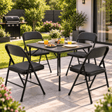 Pachet Promoțional Scaune Pliabile Negru AT PERFORMANCE® – Set 2 sau 6 Bucăți | Design Elegant, Ergonomie și Mobilitate Premium