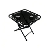 Masă Pliabilă AT PERFORMANCE® pentru Camping și Grădină, 50x50x50 cm, cu 2 Suporturi pentru Pahare, Cadru Metalic